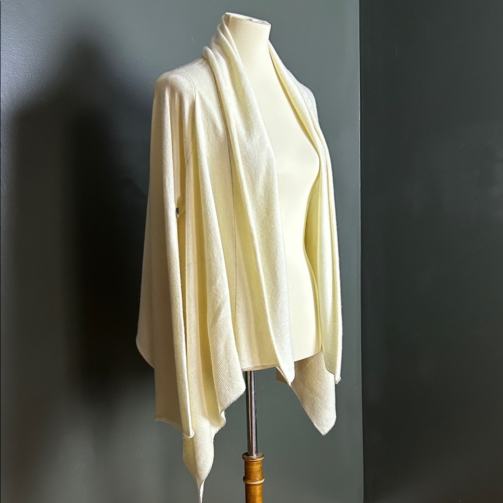 Banana Republic Cream Draped Open Front Cardigan